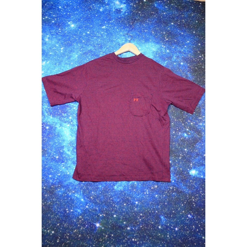 Vintage Hang Ten Shirt‎ Mens Medium Red Blue Striped Pocket Tee Surf Skate 90s